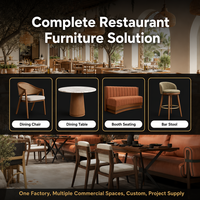 Ensemble de mobilier de restaurant commercial moderne : banquette, table et chaises pour hôtel, café, design personnalisé