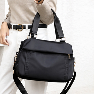 Black Nylon Women Tote Bag Waterproof Shoulder Handbag <b>Large</b> Capacity Zipper <b>Purse</b> for Daily Travel - Product Image 4