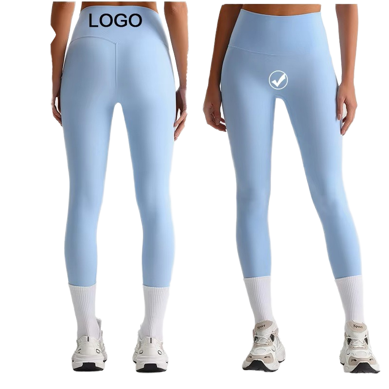 Women High Waist Naked Feeling Yoga Leggings No Front Seam Butt Lifting Squat Proof Soft Nylon Spandex Leggings