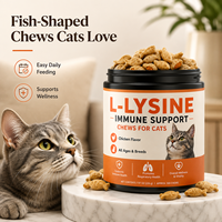 Complément avancé de L-Lysine pour chats avec colostrum et quercétine pour la vitalité respiratoire et le soutien immunitaire pour toutes les races de chats, 500 bouchées