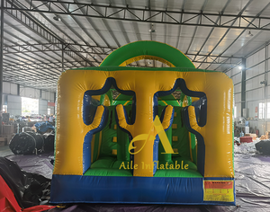 Tunnel gonflable de parcours d'obstacles <span class=keywords><strong>vert</strong></span> et jaune pour le jeu d'enfants jeu mou extérieur jeu gonflable parcours d'obstacles Indoo - Product Image 4