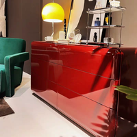 Coiffeuse en bois haut de gamme extensible avec LED, miroir irrégulier et commode à 6 tiroirs pour chambre, mobilier de maison, appartement, villa