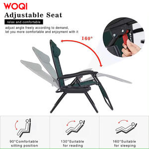 Chaise longue pliable WQI 60 pouces, chaise inclinable pour extérieur, plage, piscine, vert paon - Product Image 5