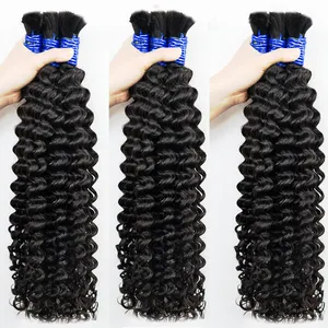 Virgin Bulk kutikula rambut manusia Alinged Rusia kualitas tinggi Remy Weave Brazilian Jerman murni keriting bulu gelombang air