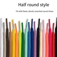 Lacets demi-cercles ovales en polyester multicolore de haute qualité avec bretelles en métal en plastique lacet de chaussures personnalisé