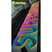Lettres en relief personnalisées Infinity Abyss IPx7 avec LED multicolores, en acrylique semi-transparent, signalétique 3D, décoration contrôlée par Bluetooth
