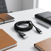Câble à ressort USB 2.0 type-c données 2A câble de chargeur rapide TPU
