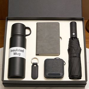 Promotion Customizable Logo Modern PU Leather <b>Notebook</b> Metal <b>Pen</b> USB Drive Portable Power Bank Thermos Business Gift <b>Set</b> - Product Image 1