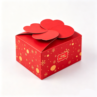 Boîte d'emballage en carton recyclable personnalisée, rose adorable, pour cadeau d'anniversaire, de Nouvel An, avec gaufrage et pelliculage mat