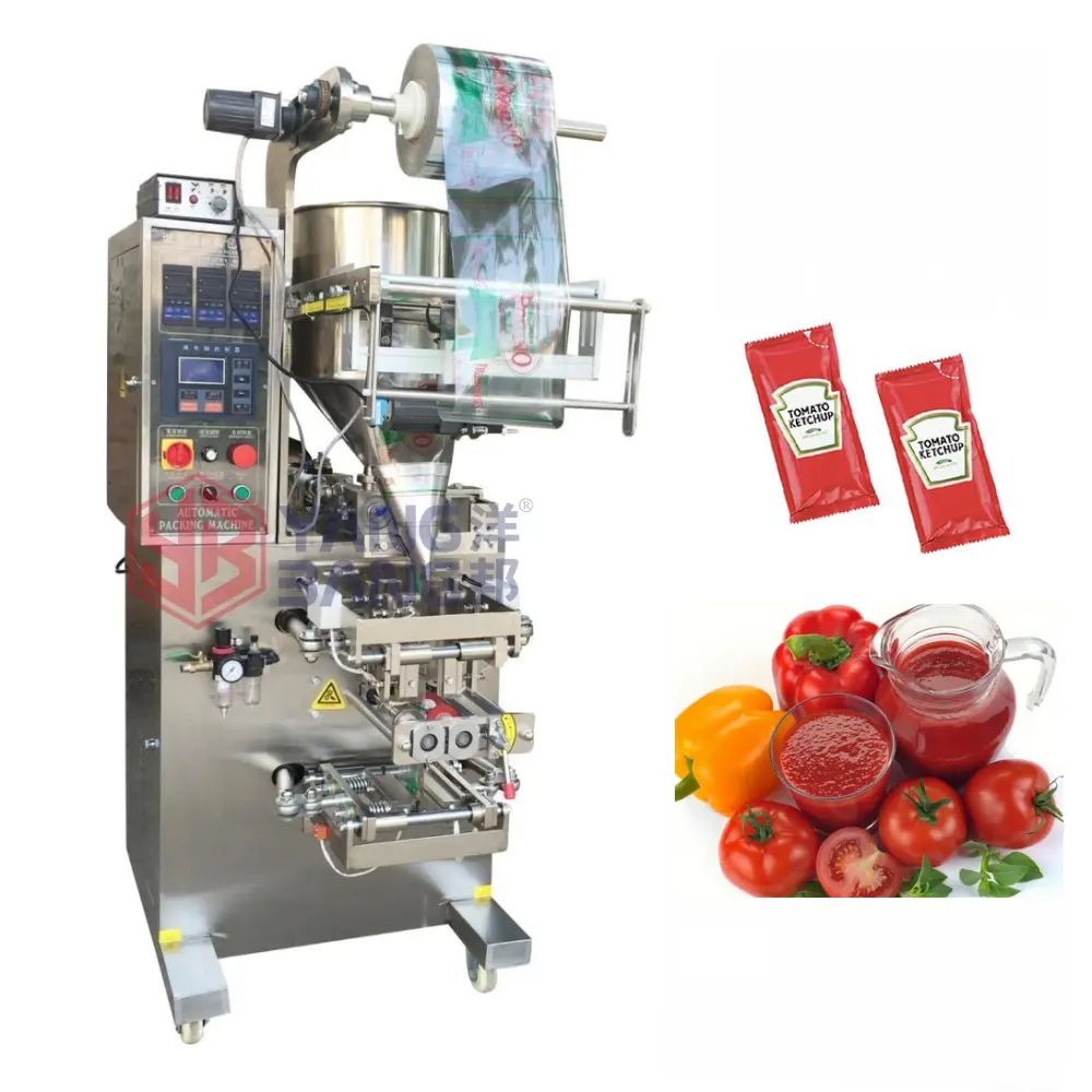 YB-150J Goedkope Prijs Verticale Automatische Verpakking 5-200Ml Sachet Honing Vulling Ketchup Vloeibare Verpakkingsmachine