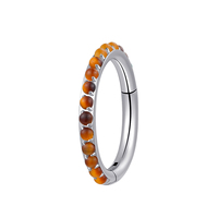 Bijoux de piercing corporel Piercing Stories G23 en titane classique avec pierres naturelles pavées, boucle d'oreille à clic