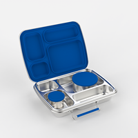Aohea Deft Design 304 Edelstahl 4 Fächer Isolierte Bento-Brotdose für Kinder mit Saucen-Suppen tasse Lunchbox in Lebensmittel qualität