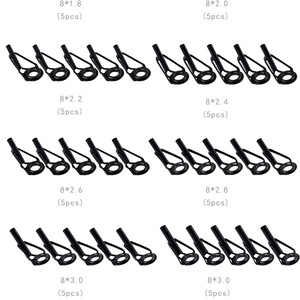 40 Uds. Guía de punta superior negra para caña de pescar giratoria, reparación de construcción, anillo de línea de ojo, marco de acero inoxidable - Product Image 2