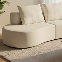 Canapé Chesterfield moderne une place pour salon, modèle Cashew, revêtement en tissu éponge pur, compression sous vide, moulage monobloc