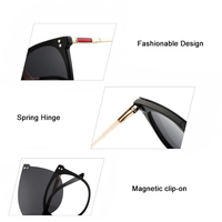 Lunettes de soleil polarisées à clip magnétique en acétate et métal à monture complète, lunettes rondes en gros, lunettes à clip personnalisées OEM ODM G5333