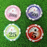 Jetons de poker Monte Carlo personnalisés, fournisseur d'usine, jetons de poker de golf, présentoir de jetons de poker de casino