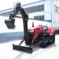 Mini Cultivateur 80ch 90ch 100ch Mini Tracteur sur Chenilles avec Excavatrice pour Agriculture Ferme Serre