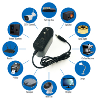 Transformateur d'alimentation certifié CE FCC 0.5A 1A 1.5A 2A 2.4A 2.5A 3A 6V 8V 9V 12V 15V 16V 18V 19V 20V 24V 36V, adaptateur secteur 12V