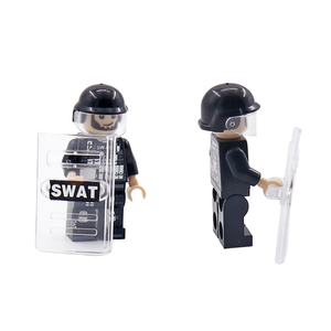 Moderno scudo mimetico militare SWAT nero trasparente armato polizia piccole particelle di plastica prodotto di terze parti - Product Image 3