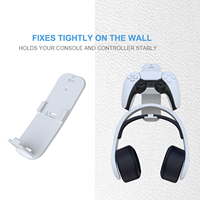Support mural pour manette et casque pour PS5, PS4, Xbox One, Nintendo Switch Pro, support de suspension blanc (JYS-P5136)