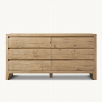 Wyeth Vintage en bois massif 6 tiroirs commode en chêne vieilli chambre armoire de rangement salon Console Table maquillage vanités