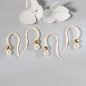 <strong>Jewelry</strong> Making <strong>Supplies</strong> 9mm Earrings Accessories White Black Ear Wires Resin Earring Hooks with Bead - Product Image 5