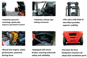 מכירה חמה בסין חדש לגמרי <span class=keywords><strong>8.0</strong></span> 10 טון מחסן מלגזת דיזל לטיפול בחומרים גדולים - Product Image 4