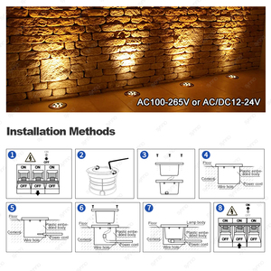 Projecteur encastré au sol en acier inoxydable IP66 3/5/7/9/12/18/24/36W, éclairage LED encastré au sol à intensité variable, lumière souterraine extérieure - Product Image 3