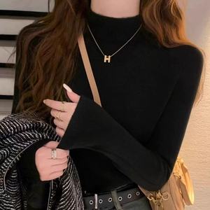 New Design Premium <b>Jumpers</b> Comfortable Stand Collar Elegant <b>Womens</b> Tops <b>Warm</b> Slim Fit Winter Woman Clothes - Product Image 3