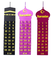 Calendrier suspendu pour l'aïd Mubarak, calendrier en feutre, Ramadan, calendrier compte à rebours, en feutre, nouvelle collection, 2022