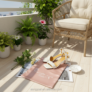 Sac à chaussures de vélo unisexe personnalisé avec logo, toutes saisons, avec cordon de serrage, en satin <span class=keywords><strong>rose</strong></span>, pour chaussures de vélo - Product Image 2