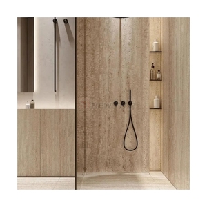 Moderna Losa de Mármol Travertino Natural, Encimera Beige, Decoración de Paredes de Baños e Interiores del Hogar, Losa de Mármol - Product Image 1