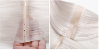 Extensions de cheveux invisibles en PU, 100 % cheveux humains, double trame, double trou, style russe