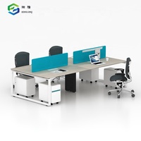 Bureau design moderne Poste de travail Table en acier 6 places Bureau extra large