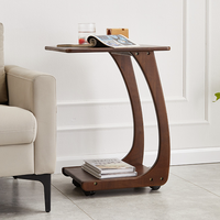 Table basse en bois massif nordique avec roulettes Bjflamingo Mini table basse Table de chevet Petite table carrée