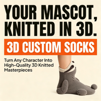 Chaussettes 3D Confortables à Motif Animal de la Jungle (Paresseux) – Personnalisation de Logo de Mascotte et Articles Promotionnels pour Expositions
