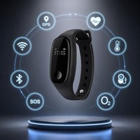 Pulsera Inteligente con Monitor de Frecuencia Cardíaca, Presión Arterial, Oxígeno y Temperatura, GPS, WiFi, Bluetooth, Alarma SOS, 4G Cat.1