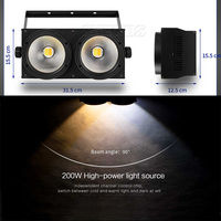 3200K 5600K Blanc Chaud et Blanc Froid 2in1 LED 200W 2 Yeux Audience DMX512 COB Blinder Light