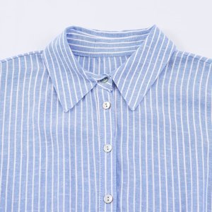 Chemisier court ample à nœud sur le devant et manches larges pour femme, coupe décontractée et carrée, manches courtes, style vintage, personnalisé 2026, OEM/ODM par usine chinoise - Product Image 4