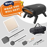 Vente en gros 14 pouces portable alimenté au gaz boulangerie four à pizza camping extérieur pizza faisant la machine avec pieds pliants
