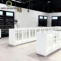 Étagère à cigarettes en métal en combinaison avec des armoires au sol et des boîtes lumineuses Vitrine de magasin de tabac pour les magasins spécialisés dans le tabac