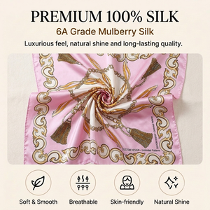 ผ้าพันคอไหมแท้ 100% ออกแบบเองได้ พิมพ์ลายตามสั่ง สำหรับผู้หญิง แบรนด์บูติก ผู้ผลิต OEM - Product Image 5