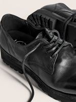 Scarpe Derby Vintage in Pelle di Cavallo Lavata con Punta Curva e Suola Spessa, Scarpe Casual in Pelle con Effetto Stropicciato e Rialzo Interno