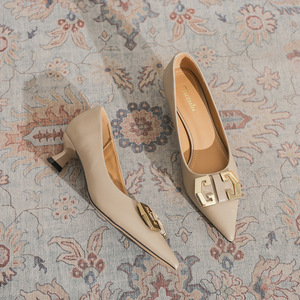 Zapatos de Tacón Alto para Mujer, con Punta Cuadrada, de Charol, con Hebilla Dorada, Tacón Cuadrado, Sin Cordones, Transpirables, para Oficina, Verano/Invierno - Product Image 4
