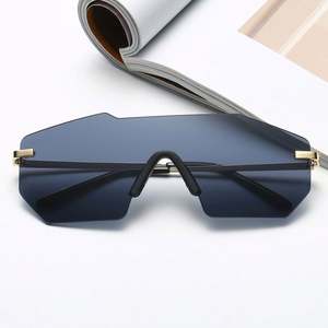 Lunettes de soleil classiques tendance 2019 pour femmes et hommes, verres miroir, lunettes de soleil surdimensionnées sans monture - Product Image 4