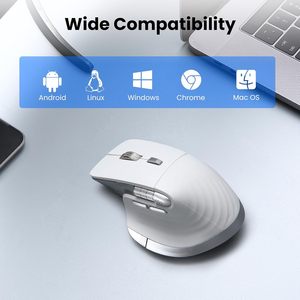 Souris ergonomique rechargeable OEM 8D Light Rgb, souris sans fil BT 2.4Ghz multi-appareils pour PC, ordinateur portable, maison, bureau - Product Image 6