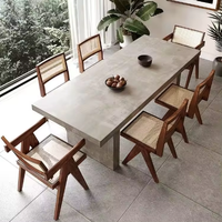 Mobilier en bois moderne pour restaurant, prix d'usine, dalle de cuisine à bord vif, table à manger en bois de noyer massif