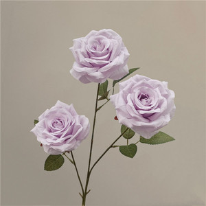 3 têtes <span class=keywords><strong>de</strong></span> rose artificielle fleur longue tige soie fleur arrangement floral décor <span class=keywords><strong>de</strong></span> fête <span class=keywords><strong>de</strong></span> mariage - Product Image 5