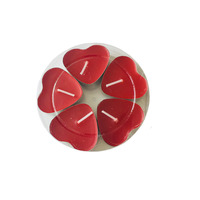 Bougie cadeau bougie décorative de couleur rouge et rose avec support transparent bougies chauffe-plat coeur