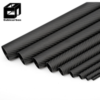 Tubes en fibre de carbone sergé 3K 25mm 30mm 50mm finition mate, tube en carbone personnalisé, tuyau d'échappement, poteau de support, barre de toit en carbone, poteau de poussée